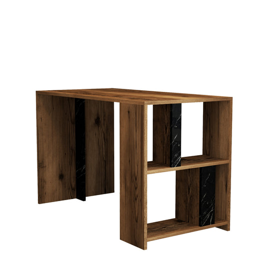Studijski stol, Lima - Walnut, Black Marble