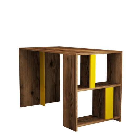 Studijski stol, Lima - Walnut, Yellow