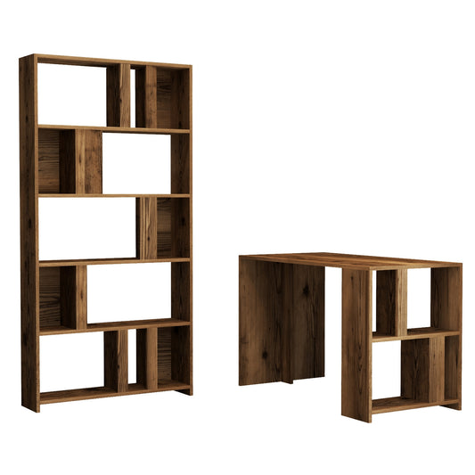 Studijski stol i policu za knjige, Lima - Walnut