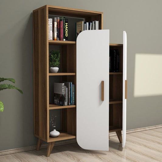 Polica FORM WALNUT, Form - Walnut, White