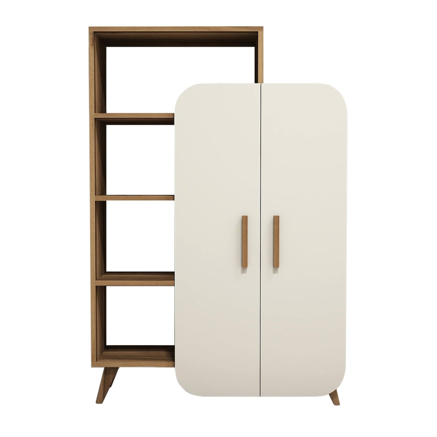 Polica za knjige, Form - Walnut, Cream