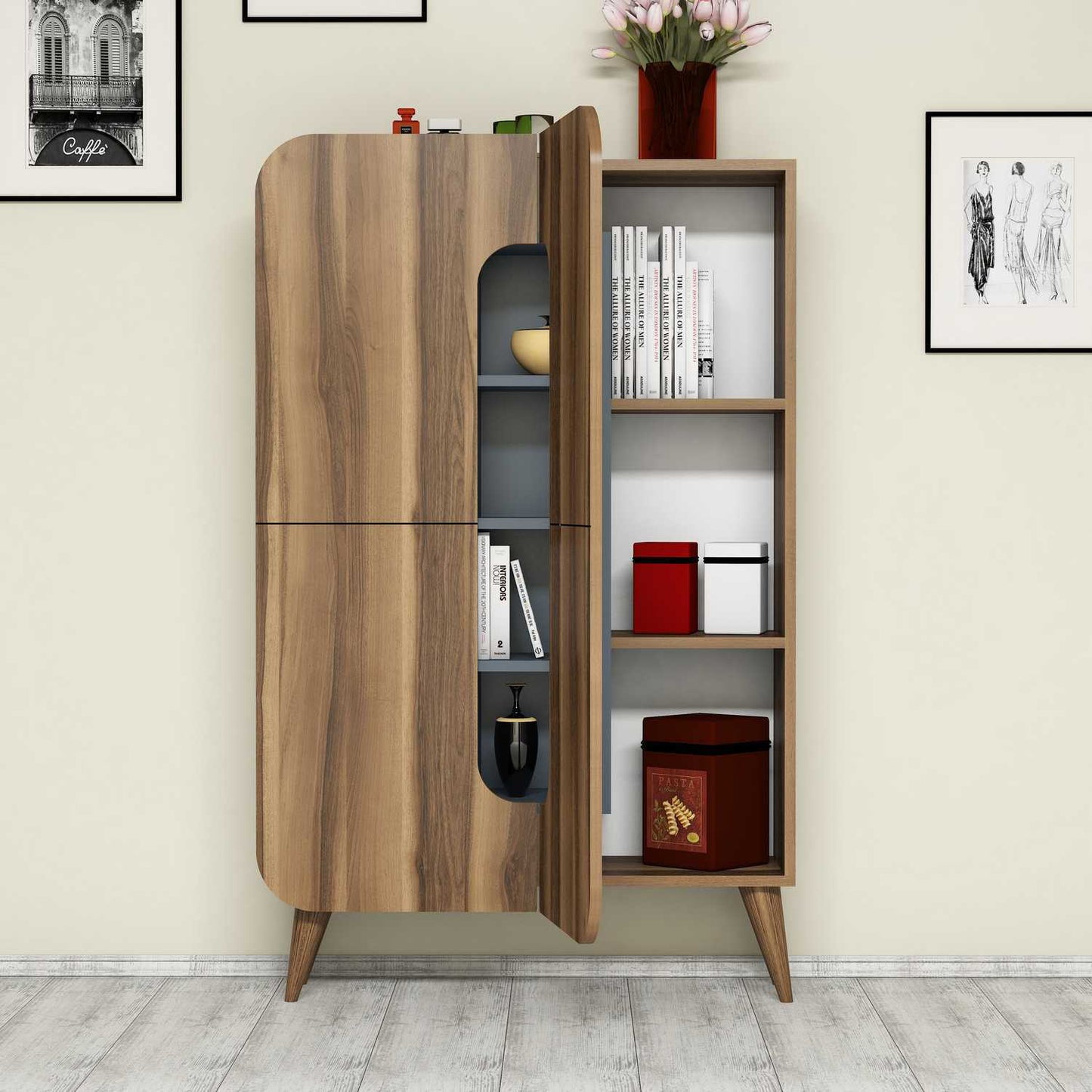 Komoda s više namjena, Mine - Walnut, Blue