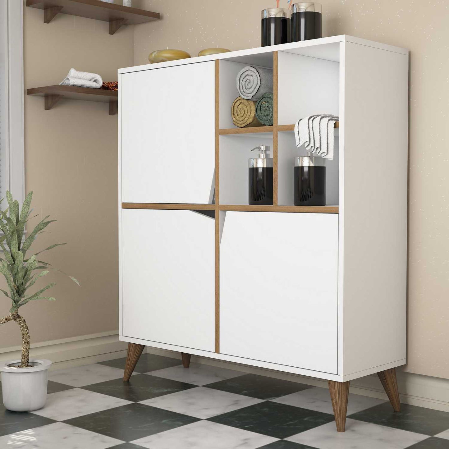 Komoda s više namjena, Pulse - White, Walnut