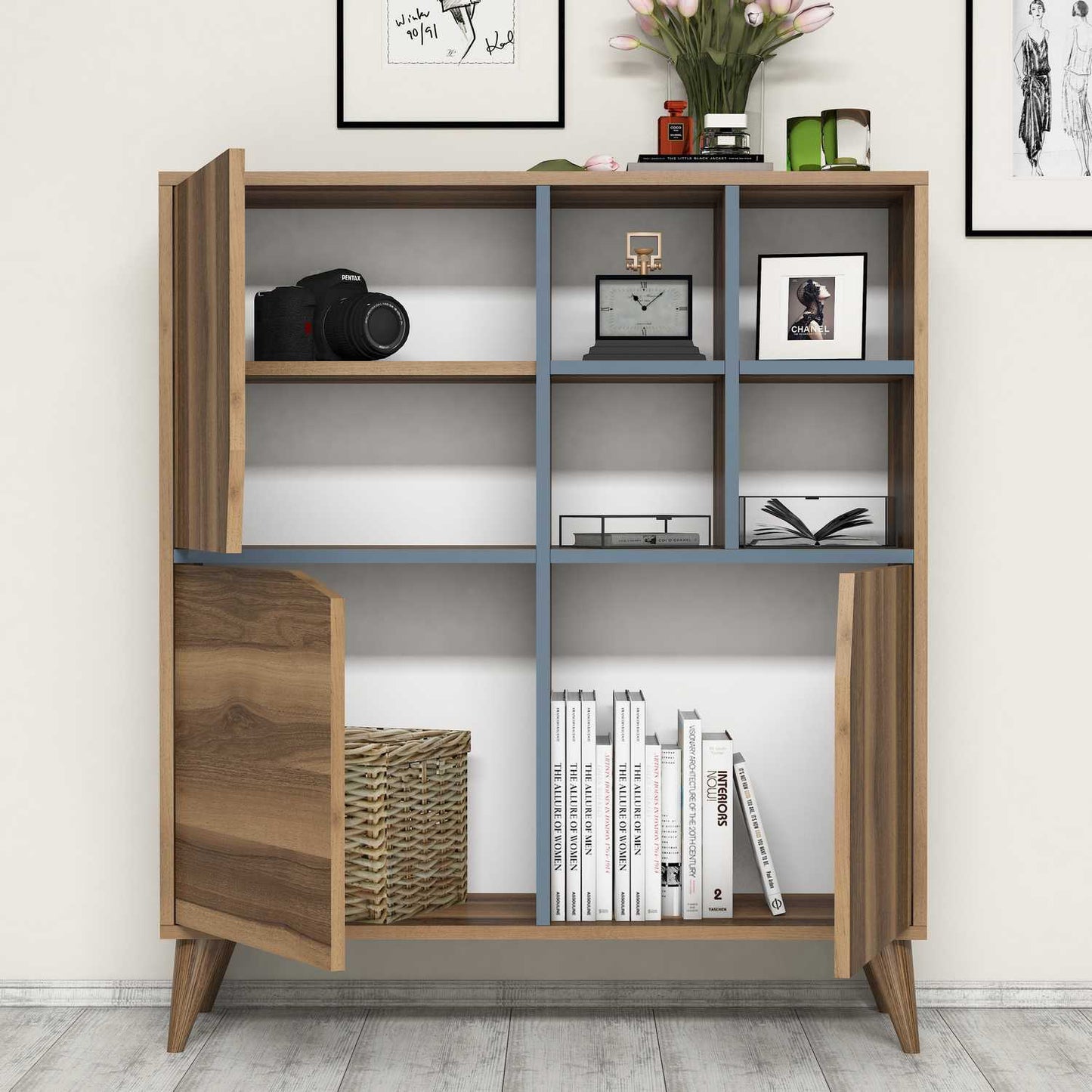 Komoda s više namjena, Pulse - Walnut, Blue