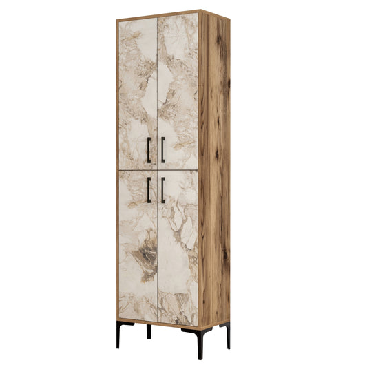 Komoda s više namjena, Berlin A - Walnut, White Marble