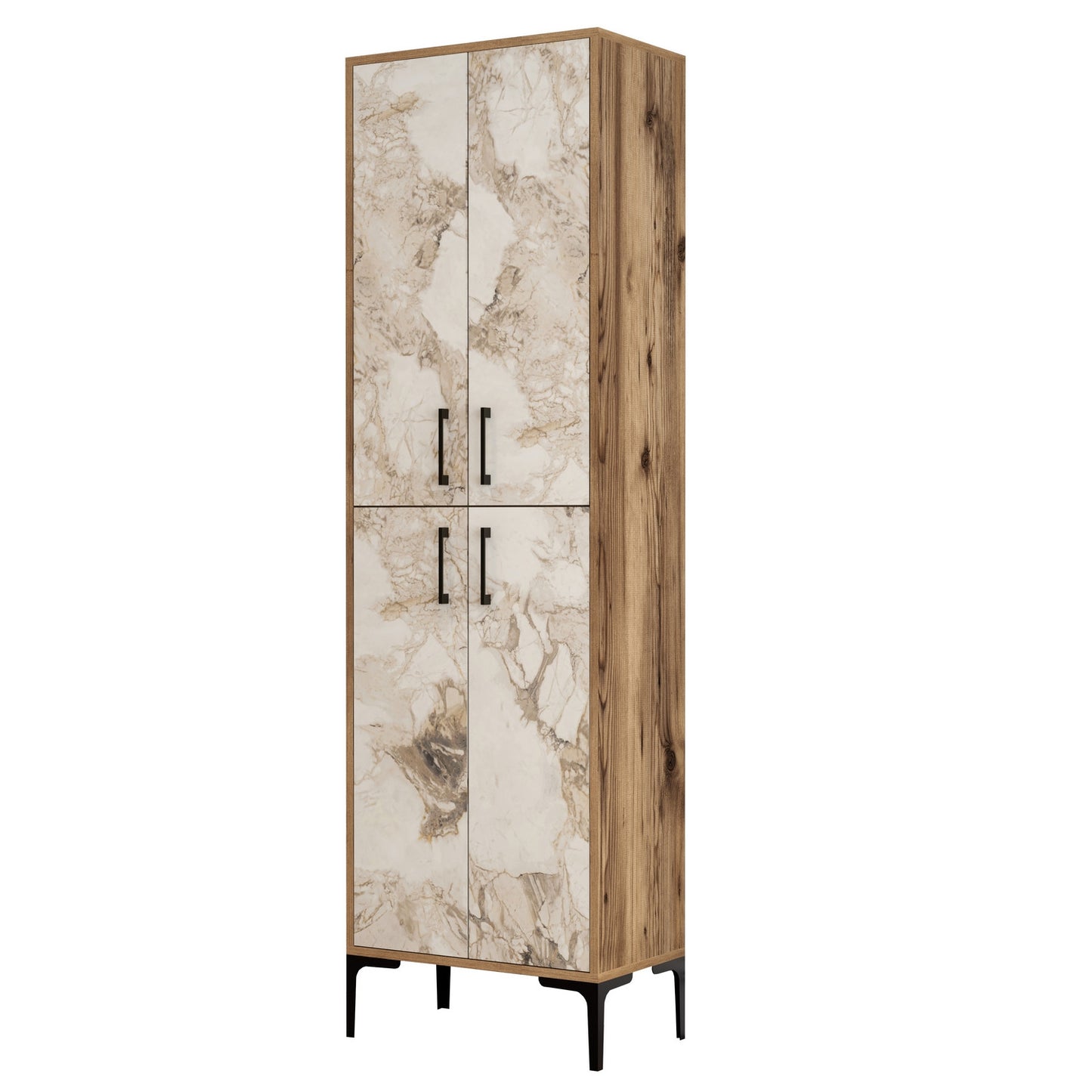 Komoda s više namjena, Berlin A - Walnut, White Marble