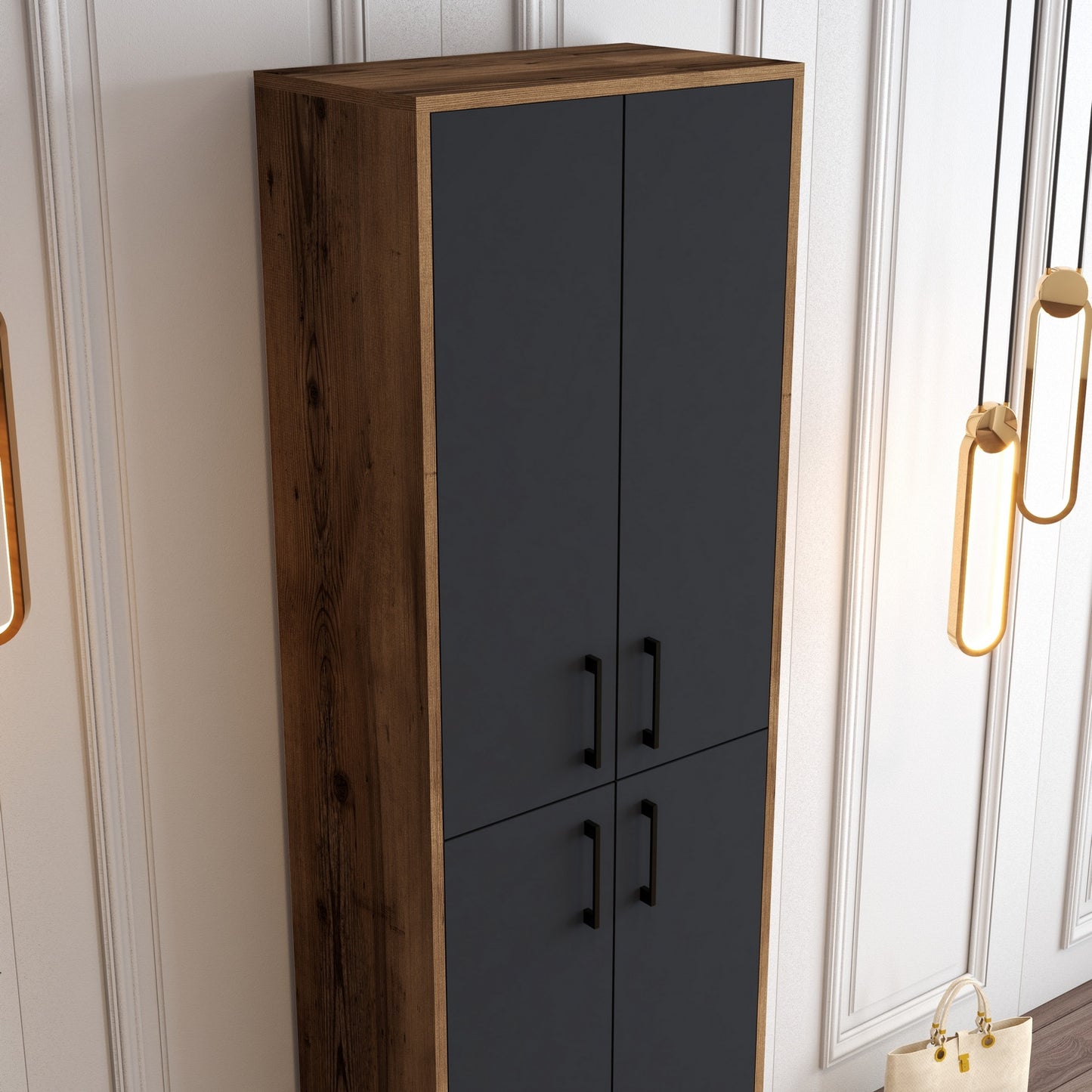 Ormar za cipele, Berlin A - Walnut, Anthracite