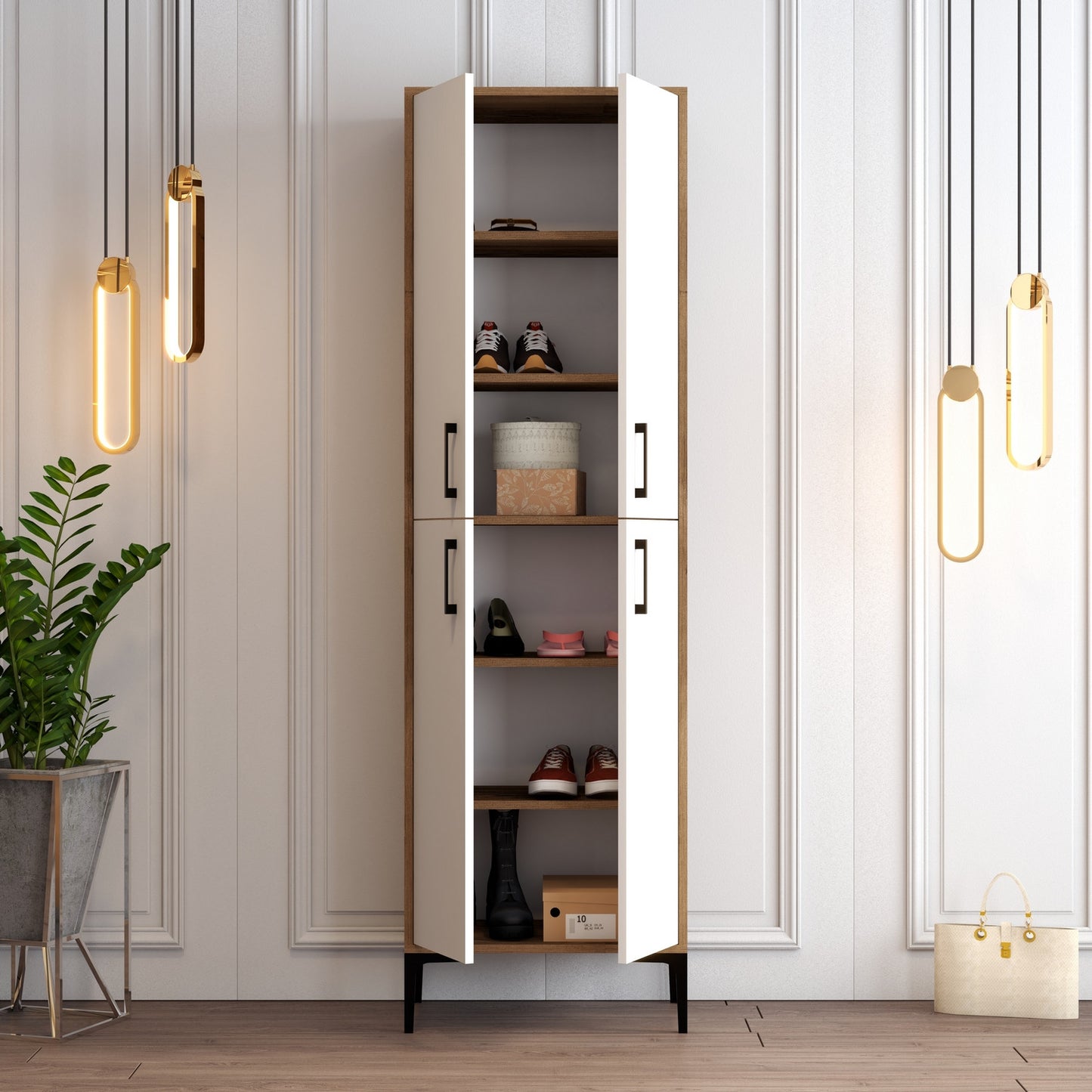 Ormar za cipele, Berlin A - Walnut, White