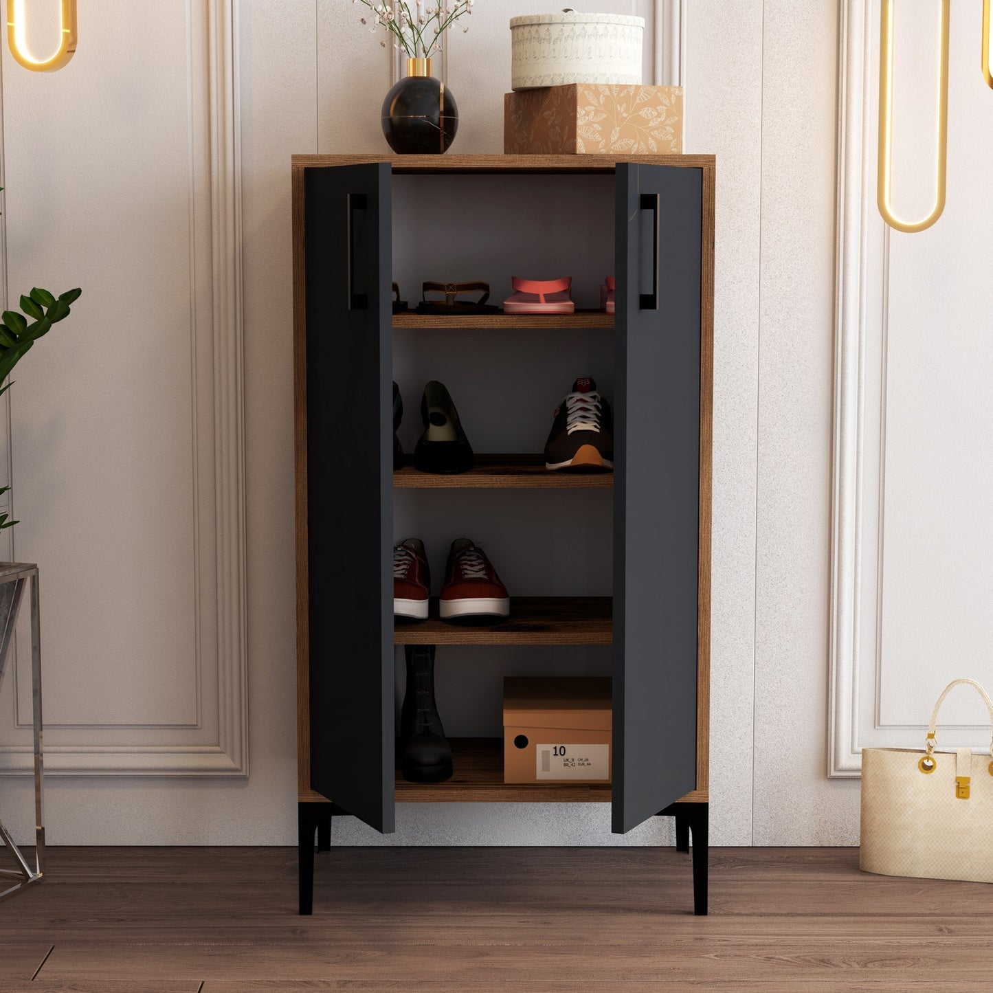 Ormar za cipele, Prag - Walnut, Anthracite