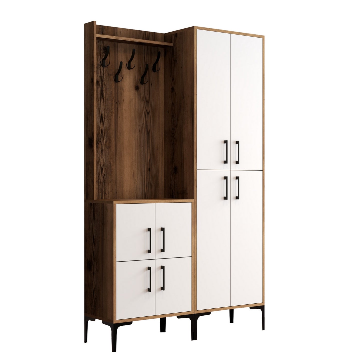 Ormar za predsoblje, Berlin BA - Walnut, White