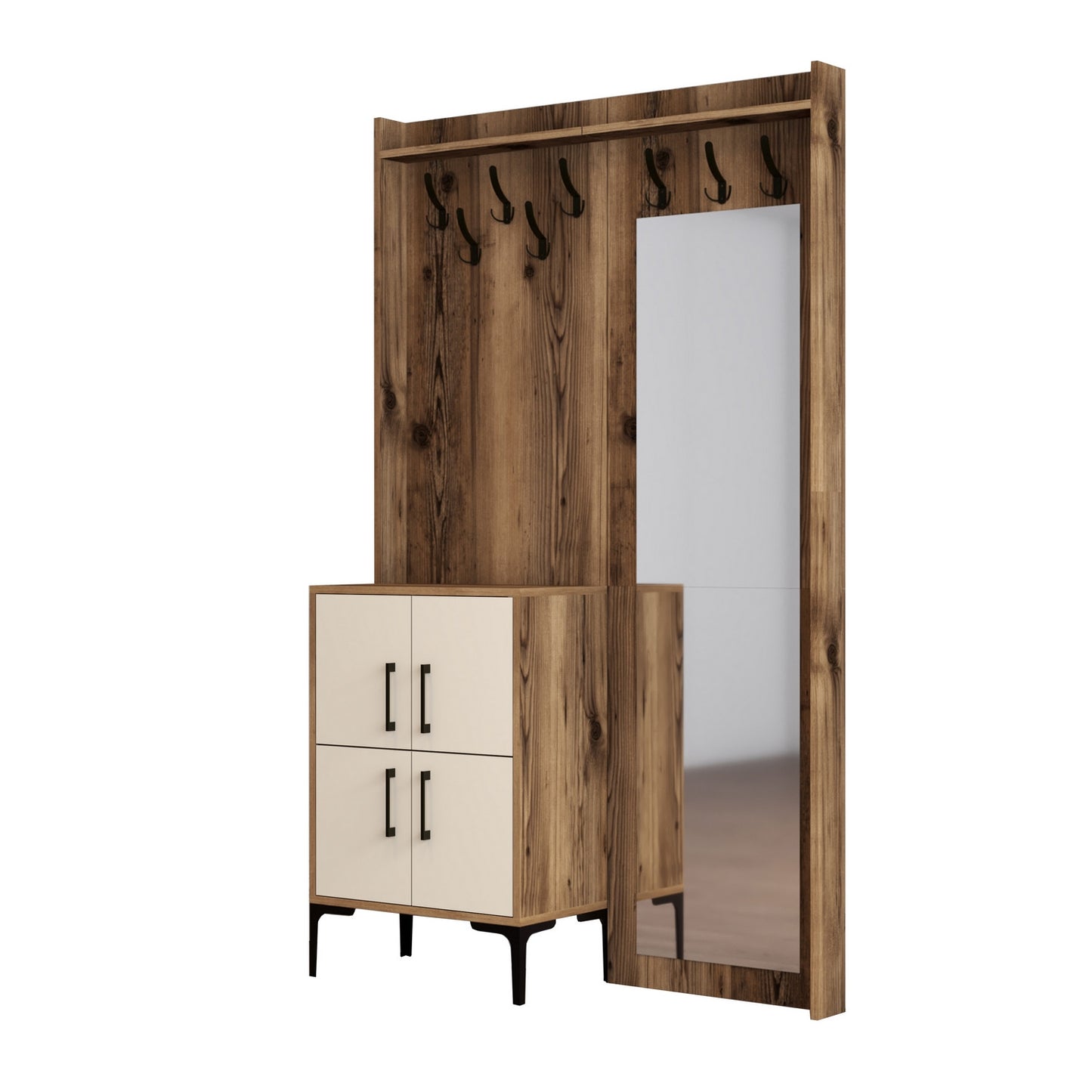 Ormar za predsoblje, Berlin BC - Walnut, Cream