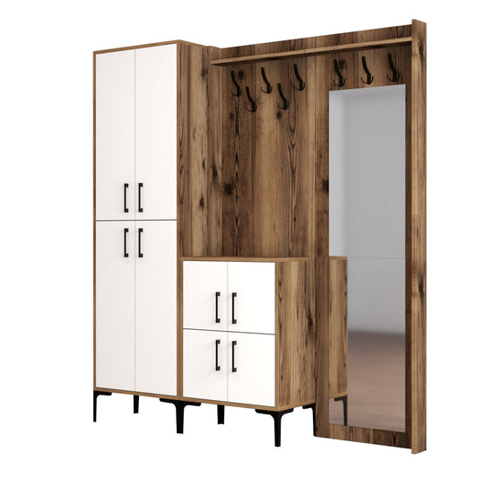 Ormar za predsoblje, Berlin ABC - Walnut, White