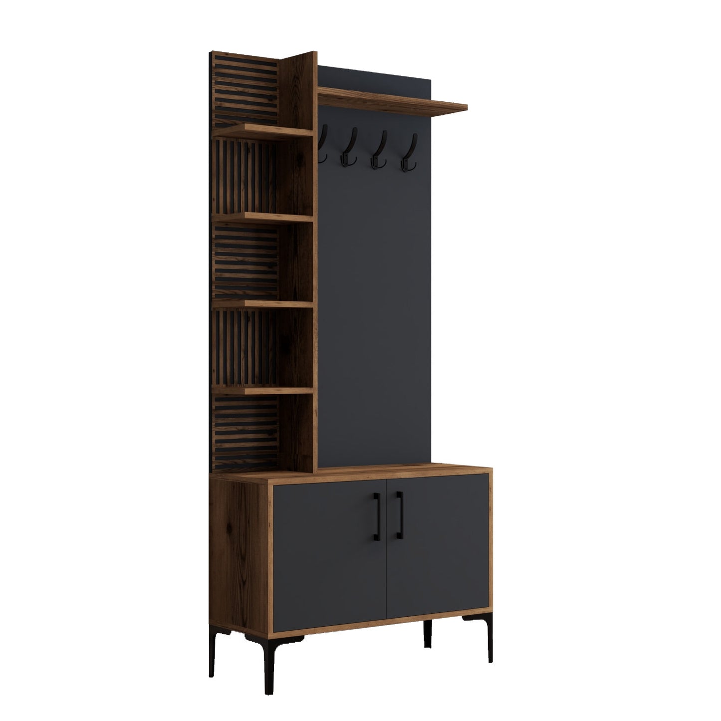 Ormar za predsoblje, Viyana D - Walnut, Anthracite