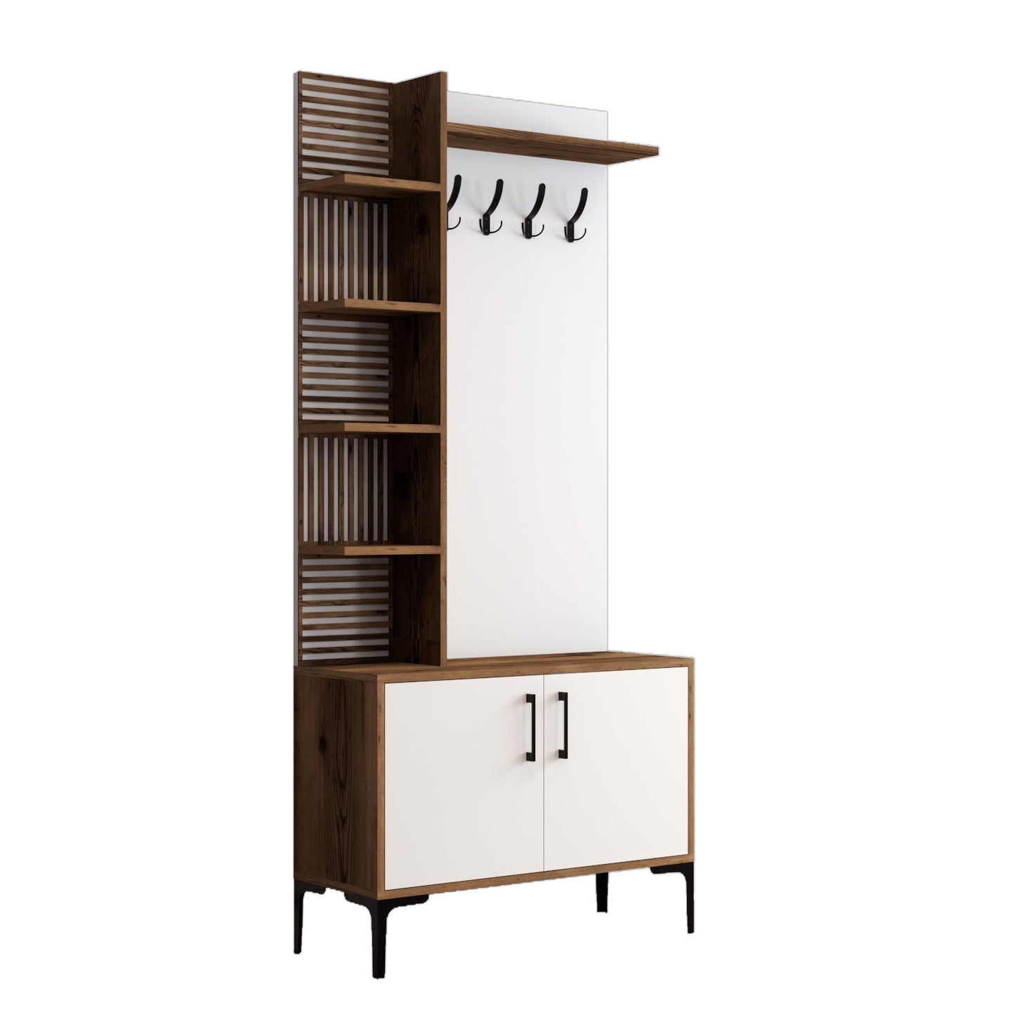 Ormar za predsoblje, Viyana D - Walnut, White