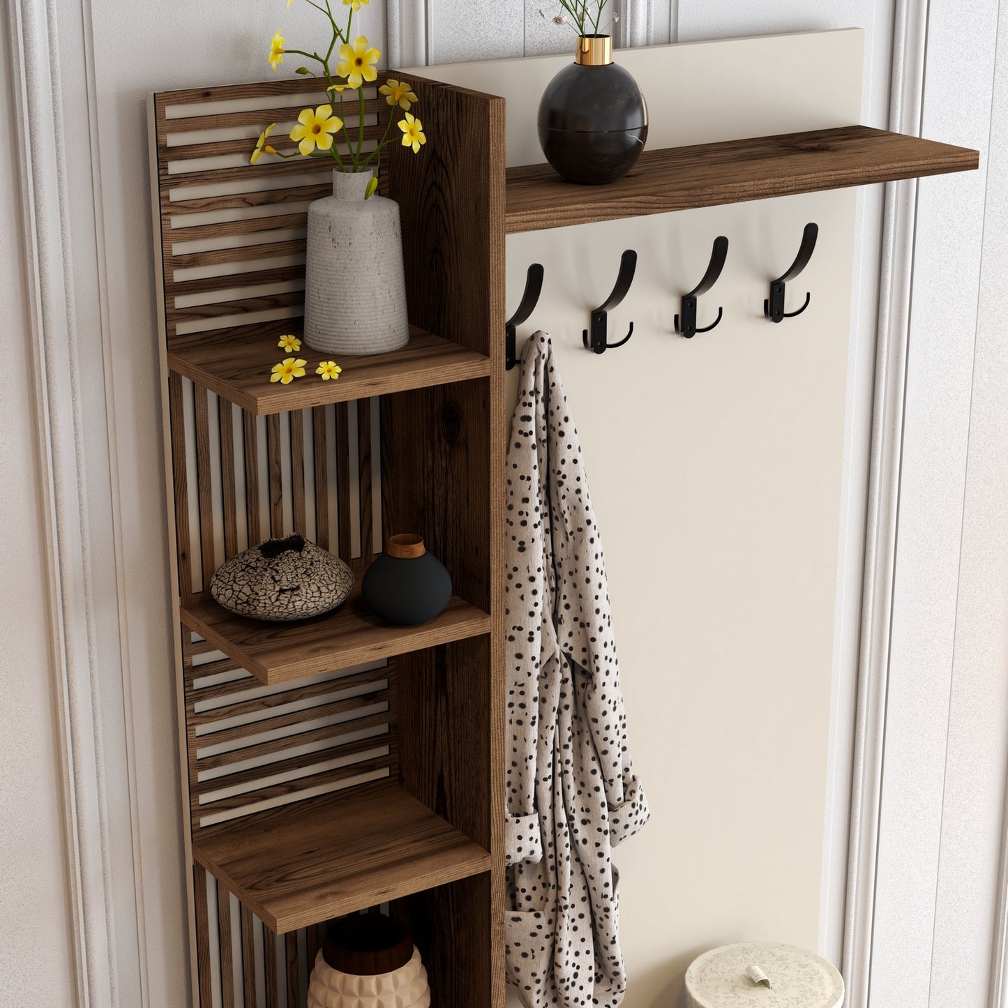 Ormar za predsoblje, Viyana D - Walnut, Cream