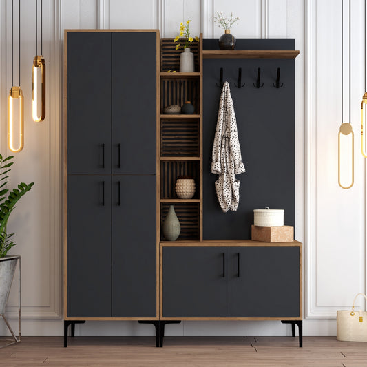 Ormar za predsoblje, Viyana DA - Walnut, Anthracite
