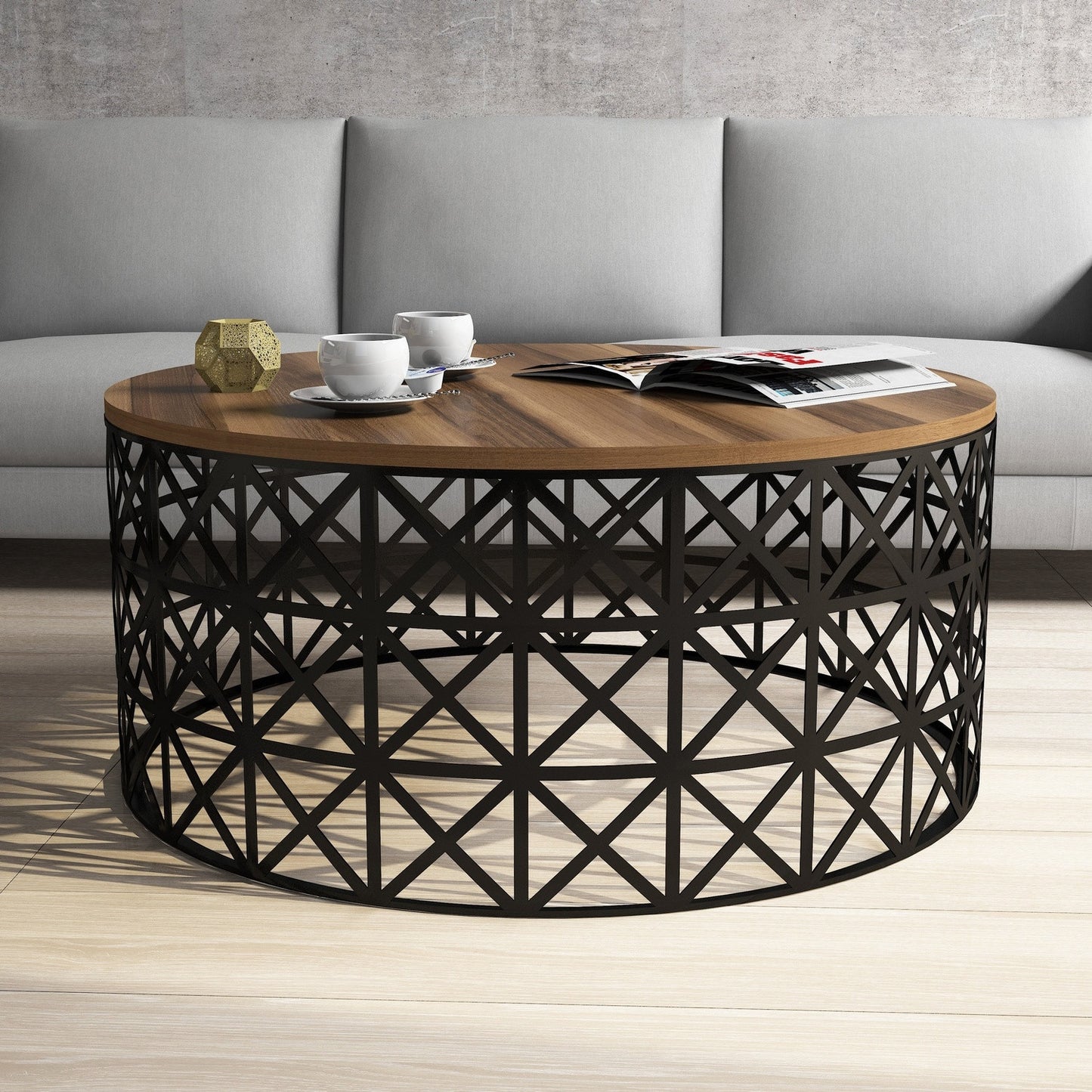 Stolić za kavu, Selin Metal Ferforje - Walnut