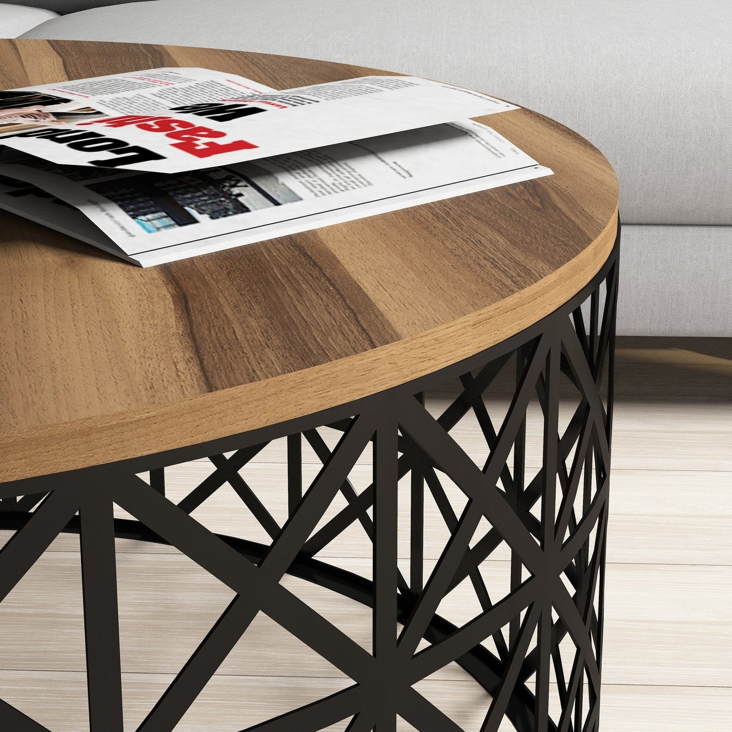 Stolić za kavu, Selin Metal Ferforje - Walnut