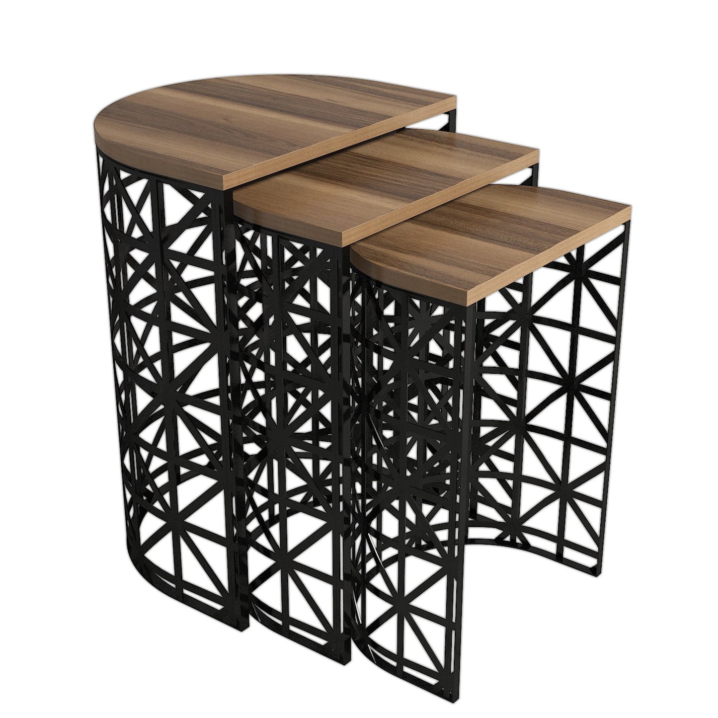 Stol (3 komada), Stil Metal Ferforje - Walnut