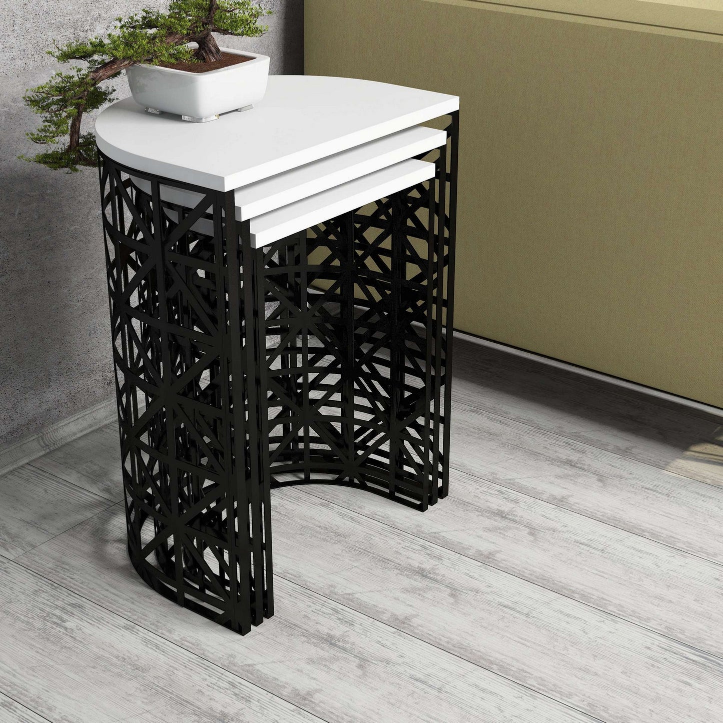 Stol (3 komada), Stil Metal Ferforje - White