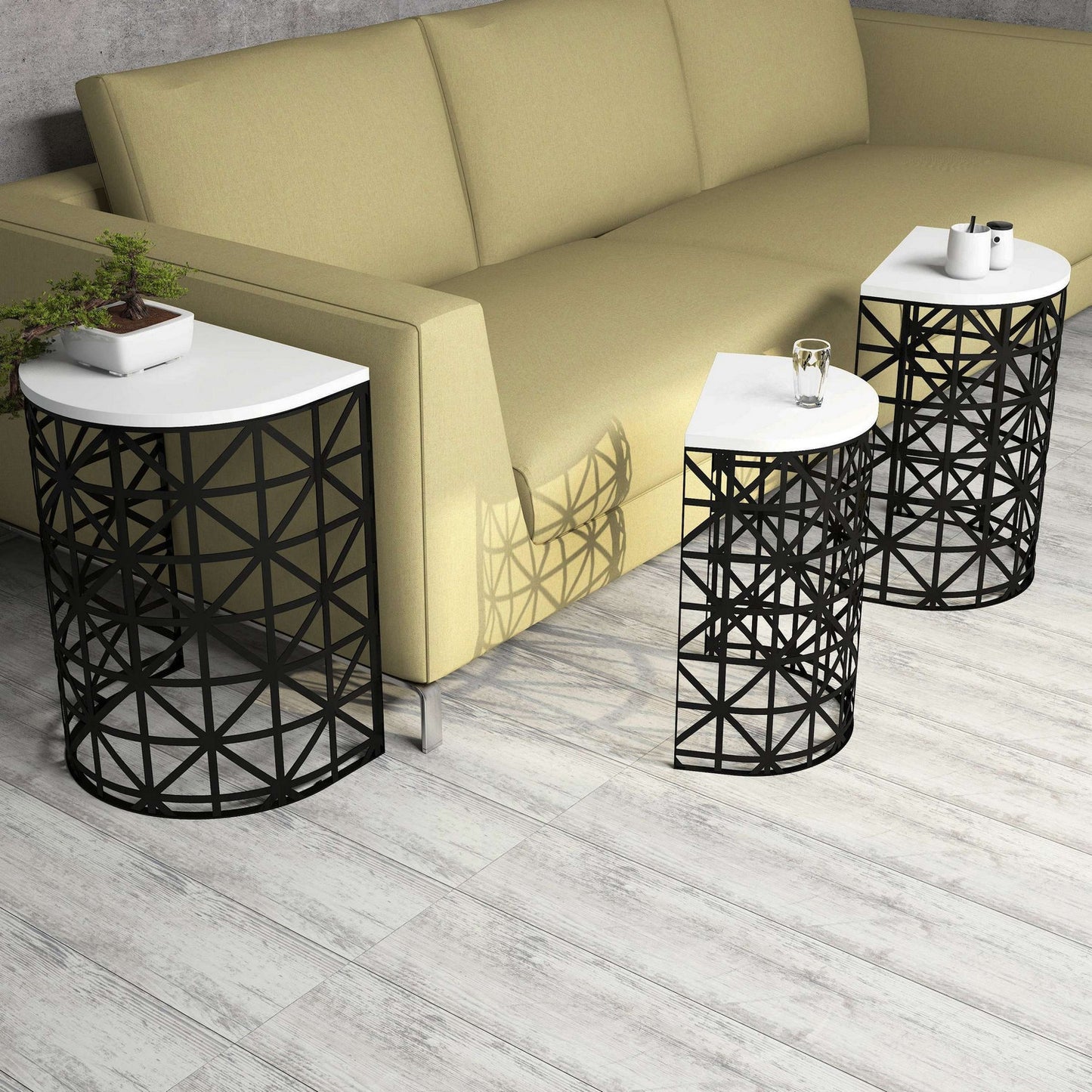Stol (3 komada), Stil Metal Ferforje - White
