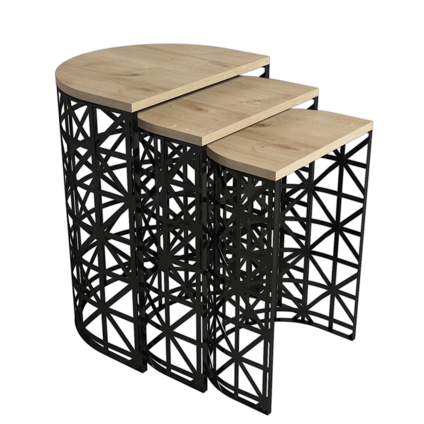 Stol (3 komada), Stil Metal Ferforje - Oak