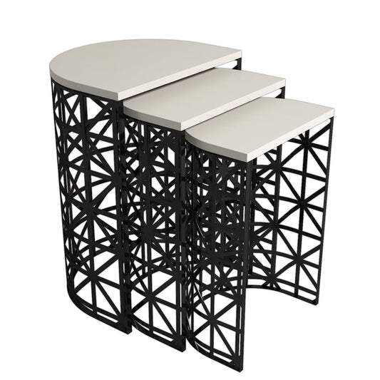 Stol (3 komada), Stil Metal Ferforje - Cream