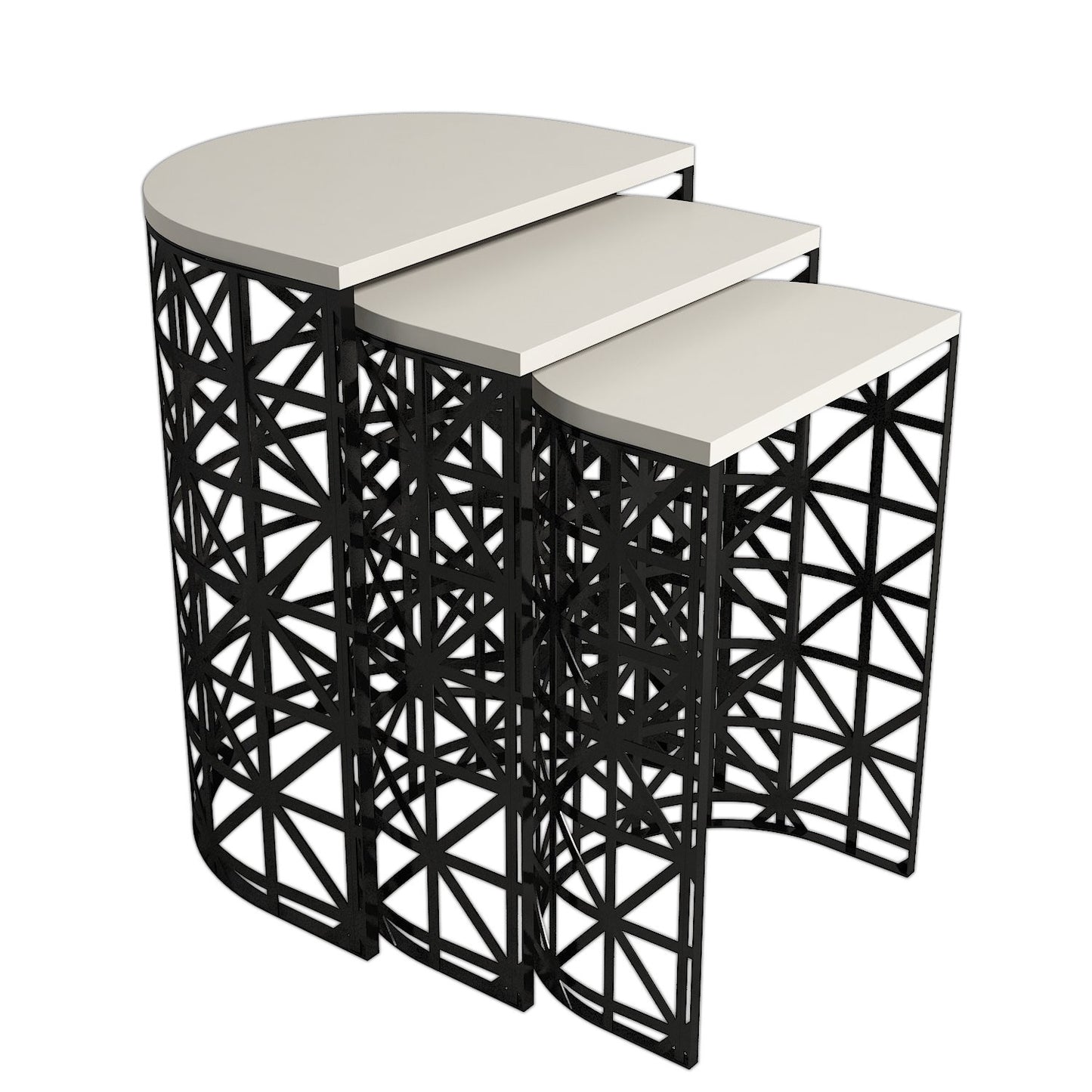 Stol (3 komada), Stil Metal Ferforje - Cream