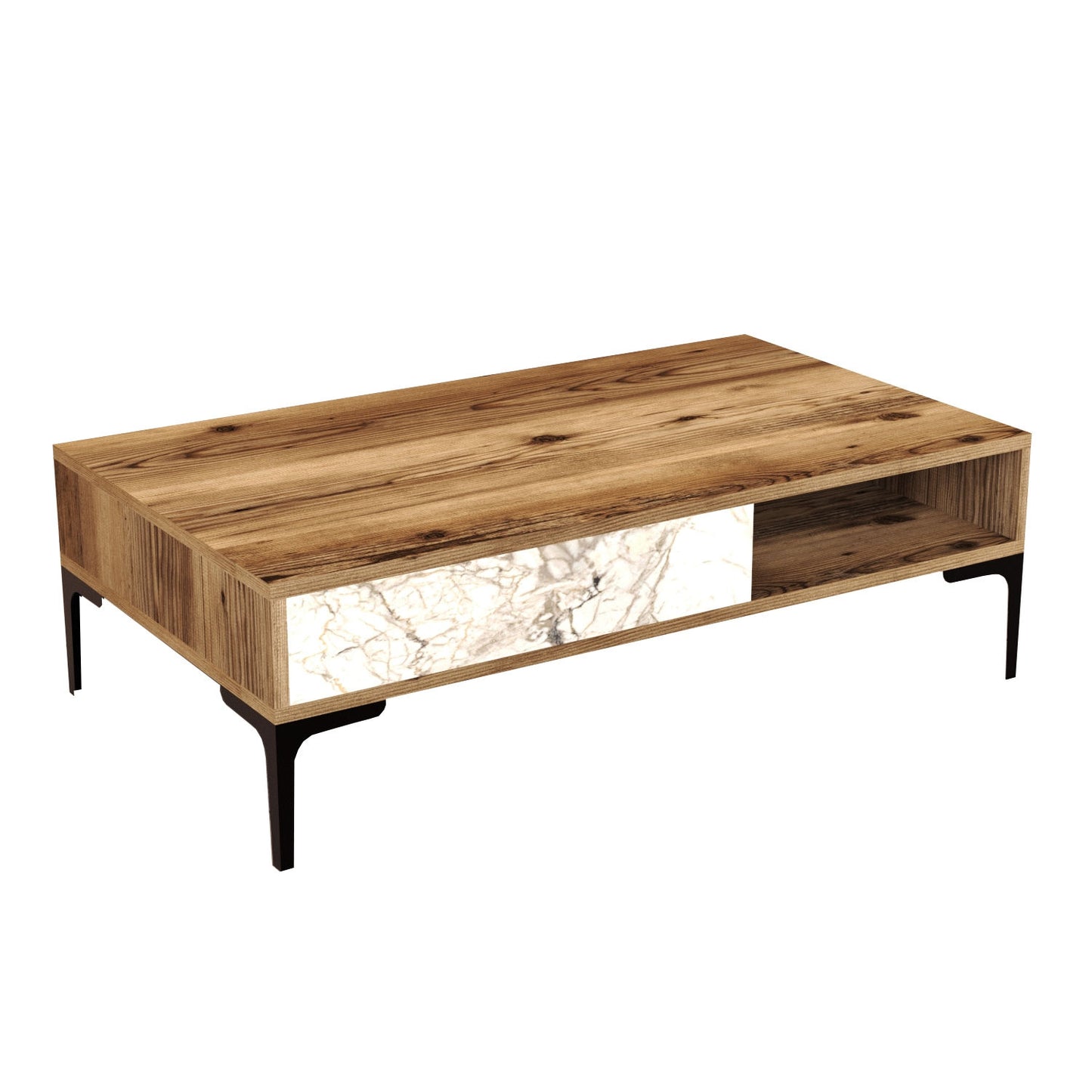 Stolić za kavu, Istanbul - Walnut, White Marble