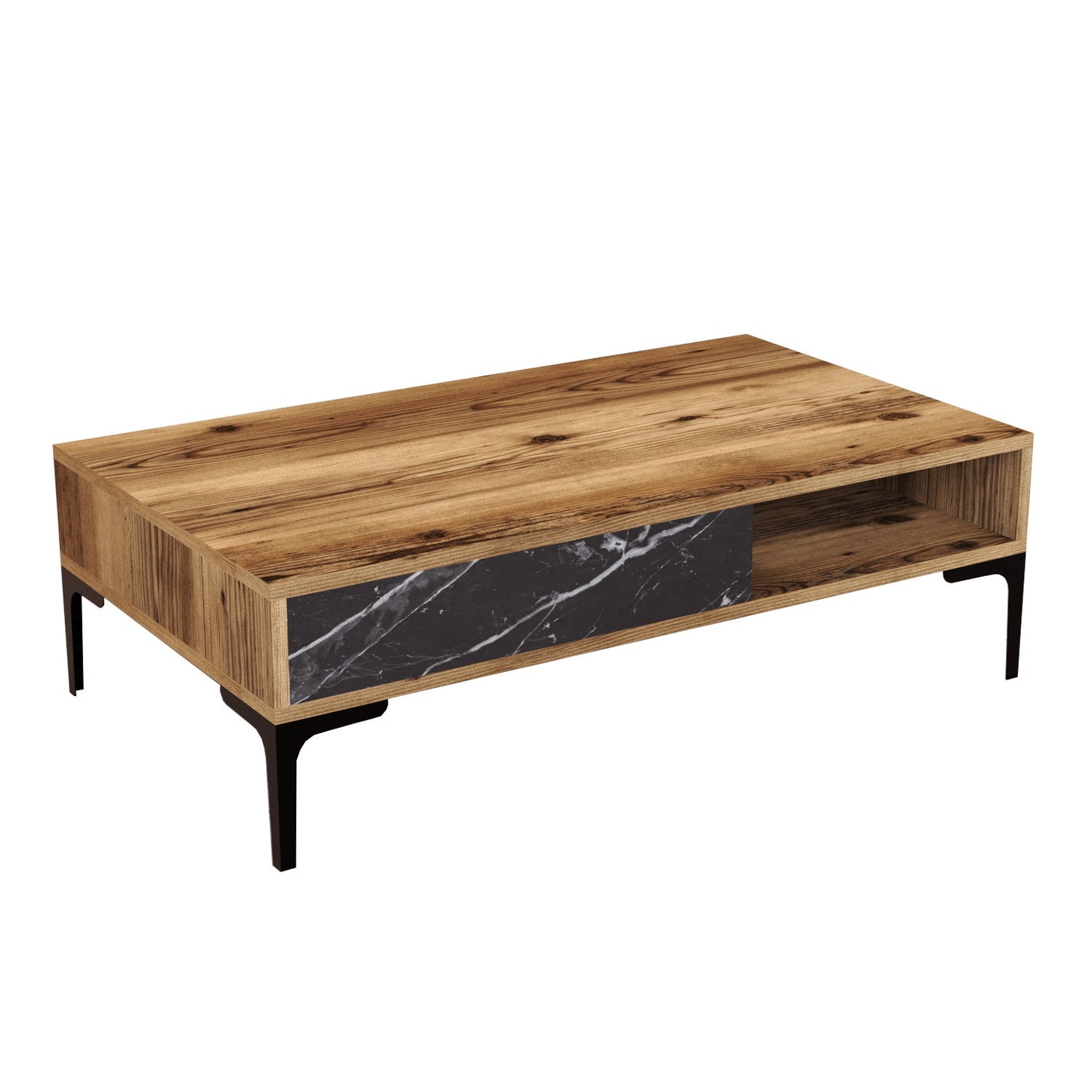 Stolić za kavu, Istanbul - Walnut, Black Marble