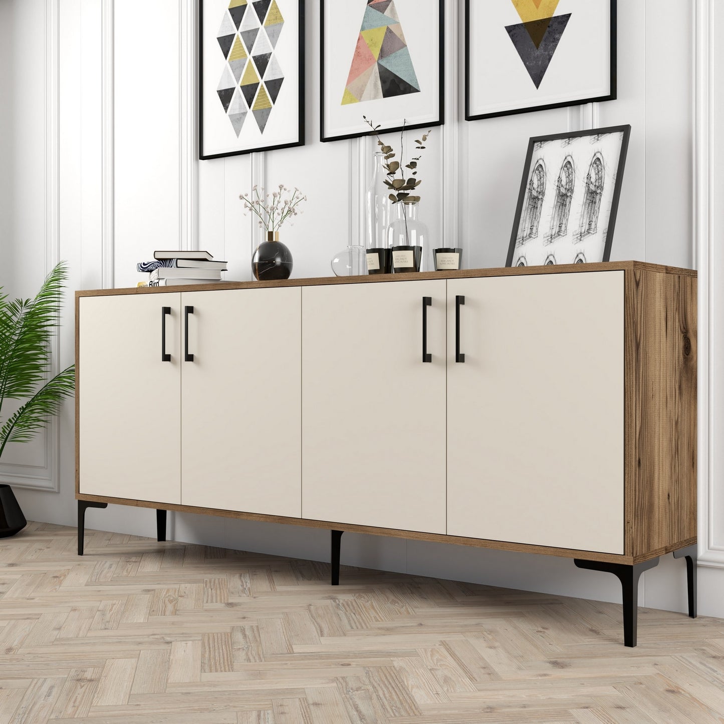 Komoda, Kiev - Walnut, Cream