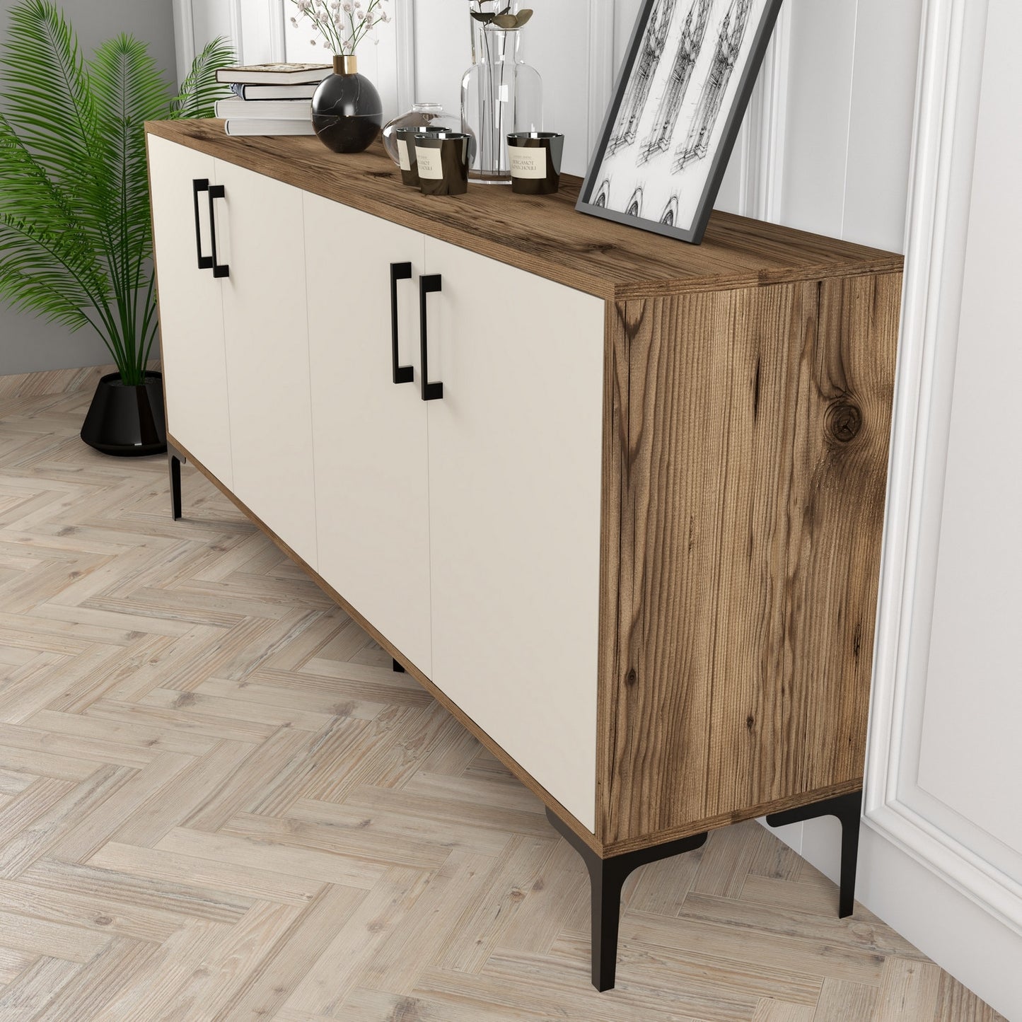 Komoda, Kiev - Walnut, Cream