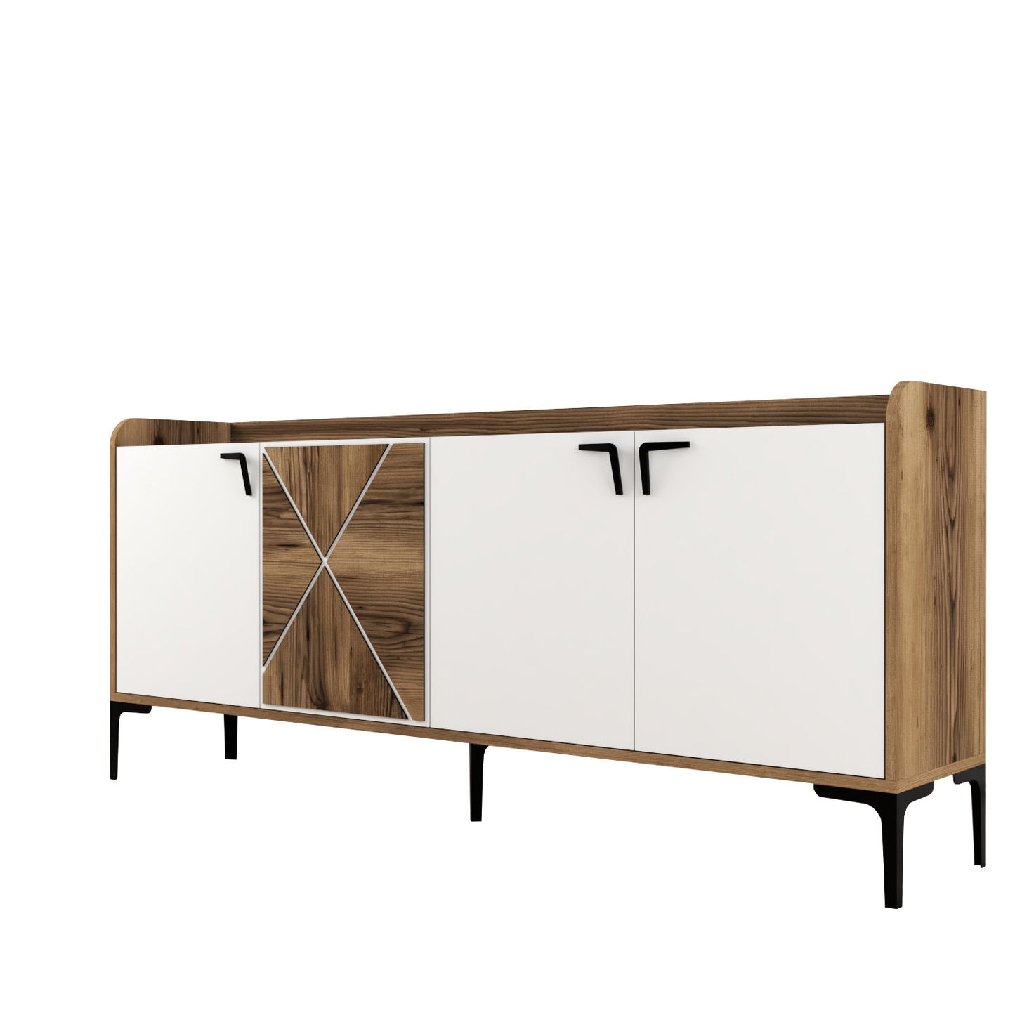 Komoda VENEDIK WHITE, Venedik - Walnut, White