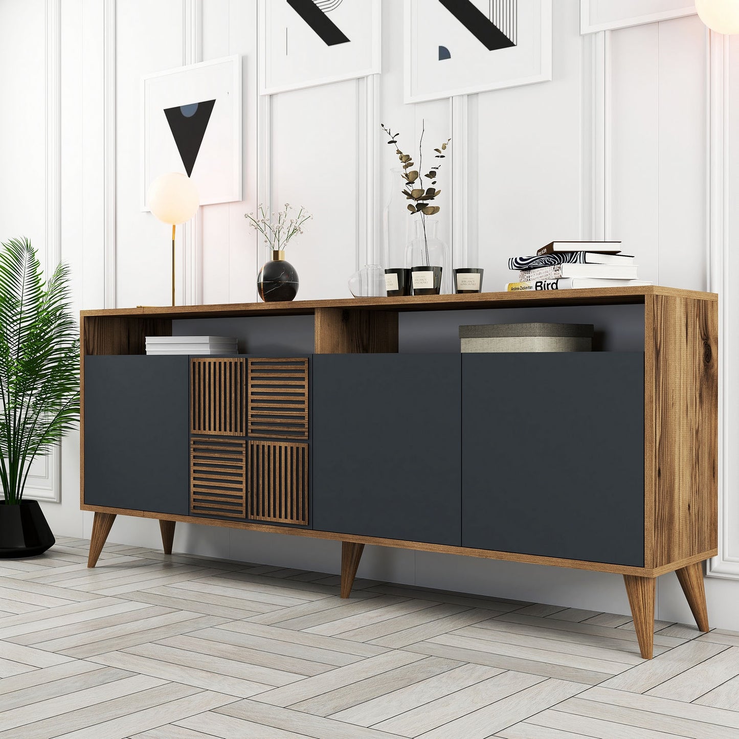 Komoda, Milan - Walnut, Anthracite