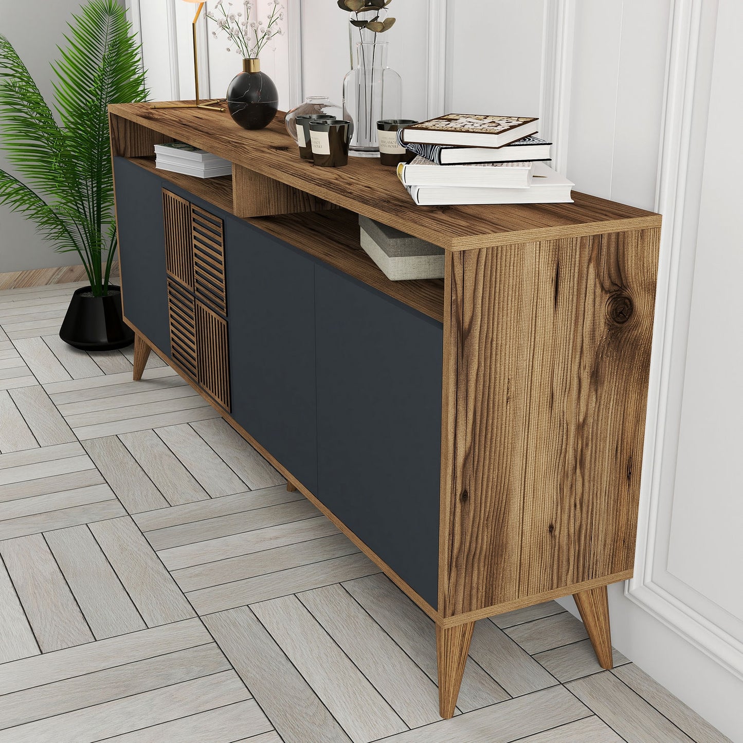 Komoda, Milan - Walnut, Anthracite