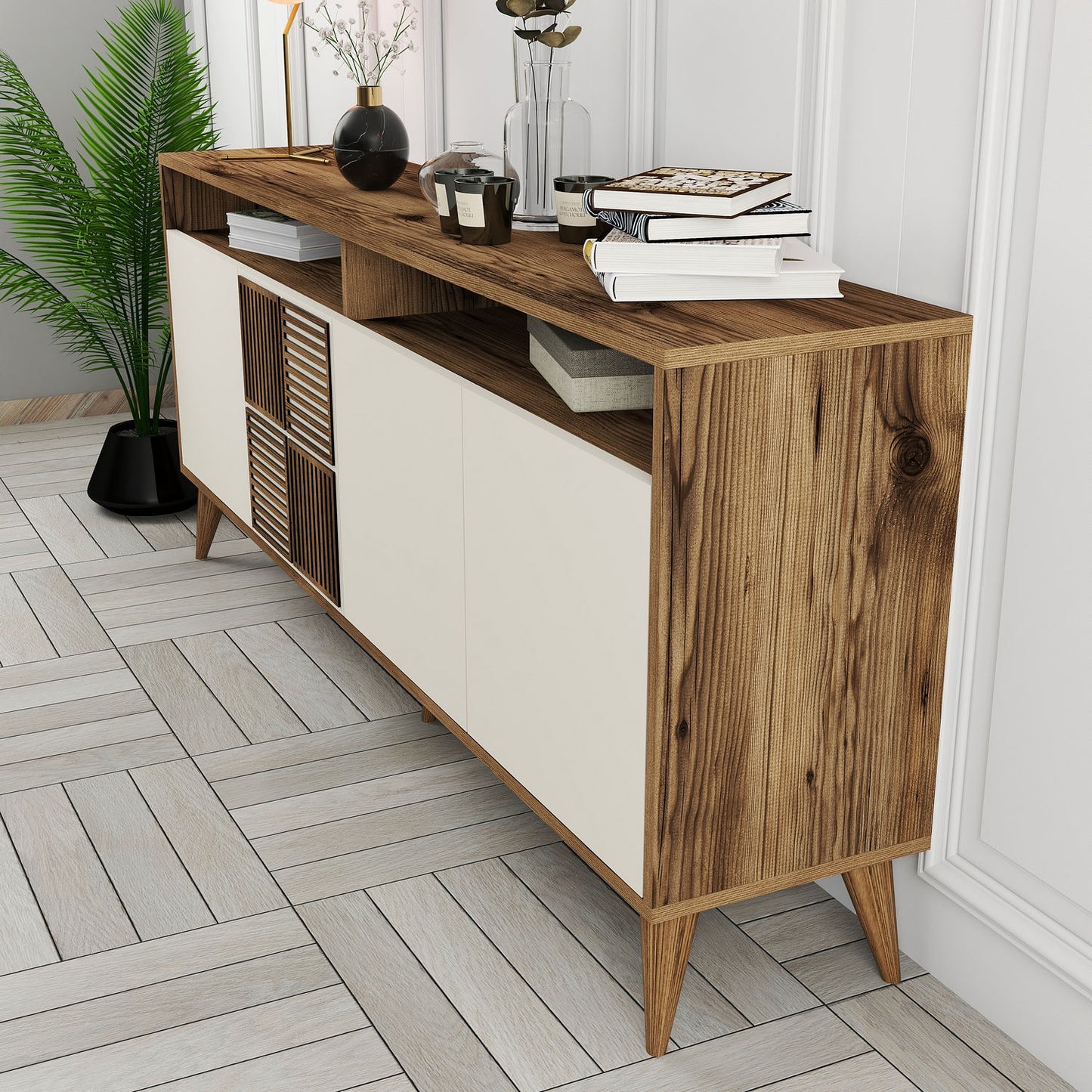 Komoda, Milan - Walnut, Cream