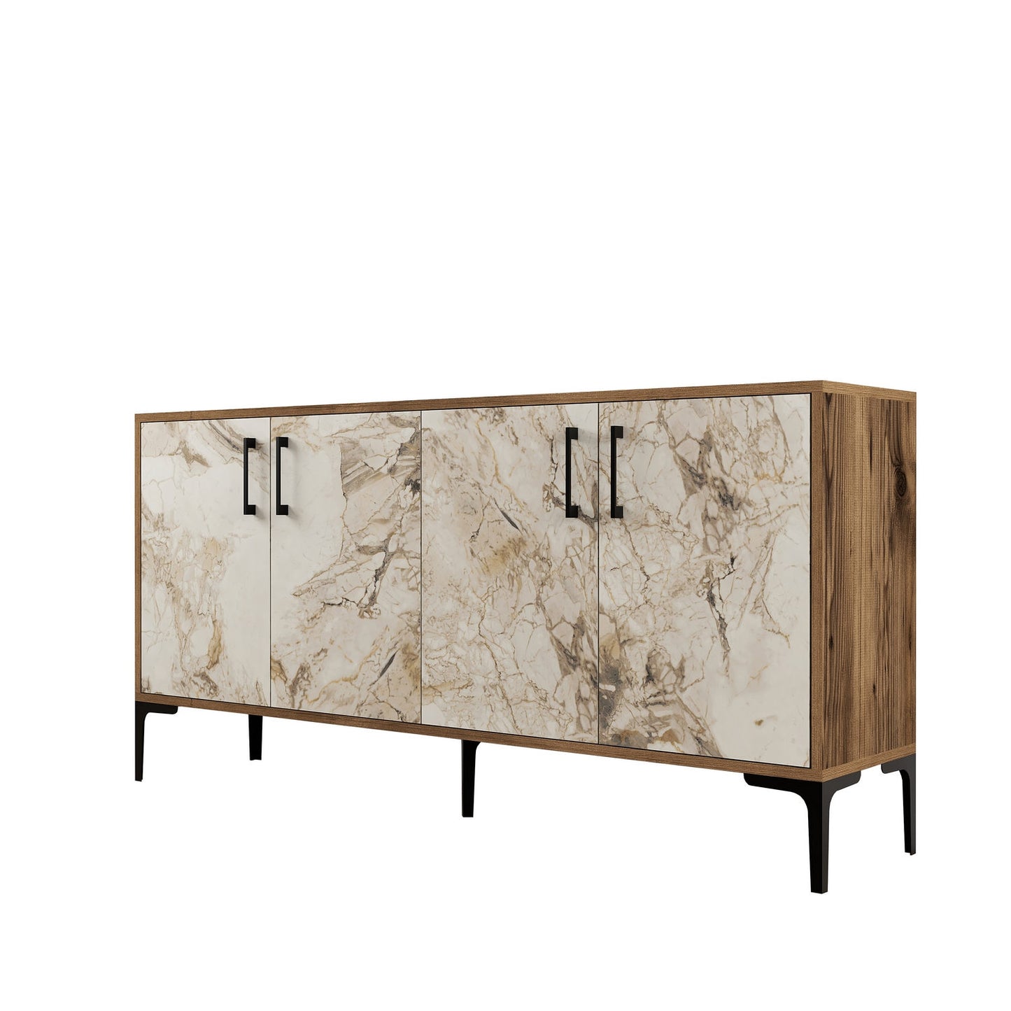 Komoda, Kiev 160 - Walnut, White Marble
