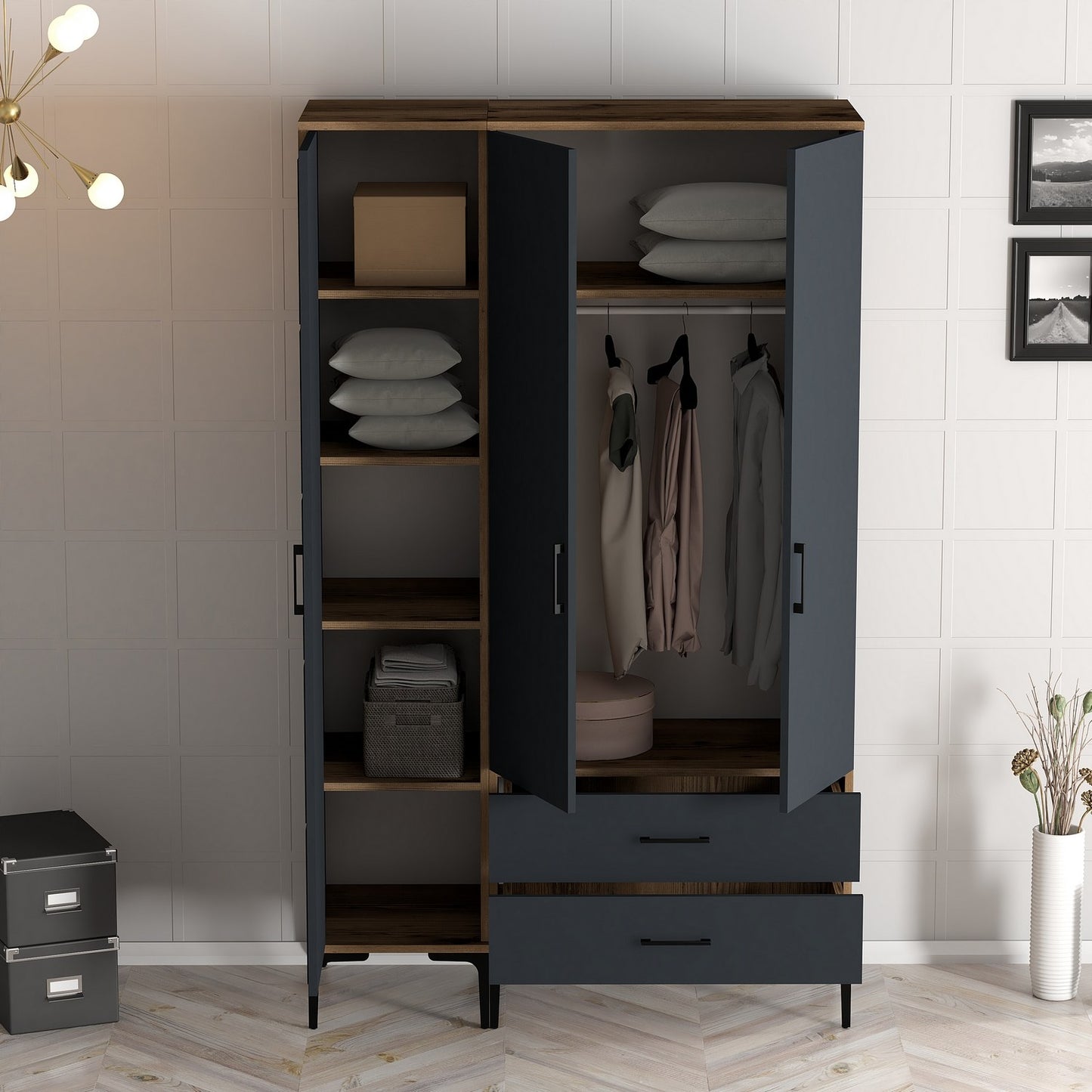 Ormar, Kumsal ST - Walnut, Anthracite
