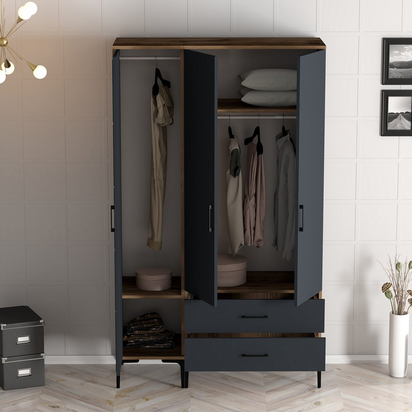 Ormar, Kumsal ST - Walnut, Anthracite