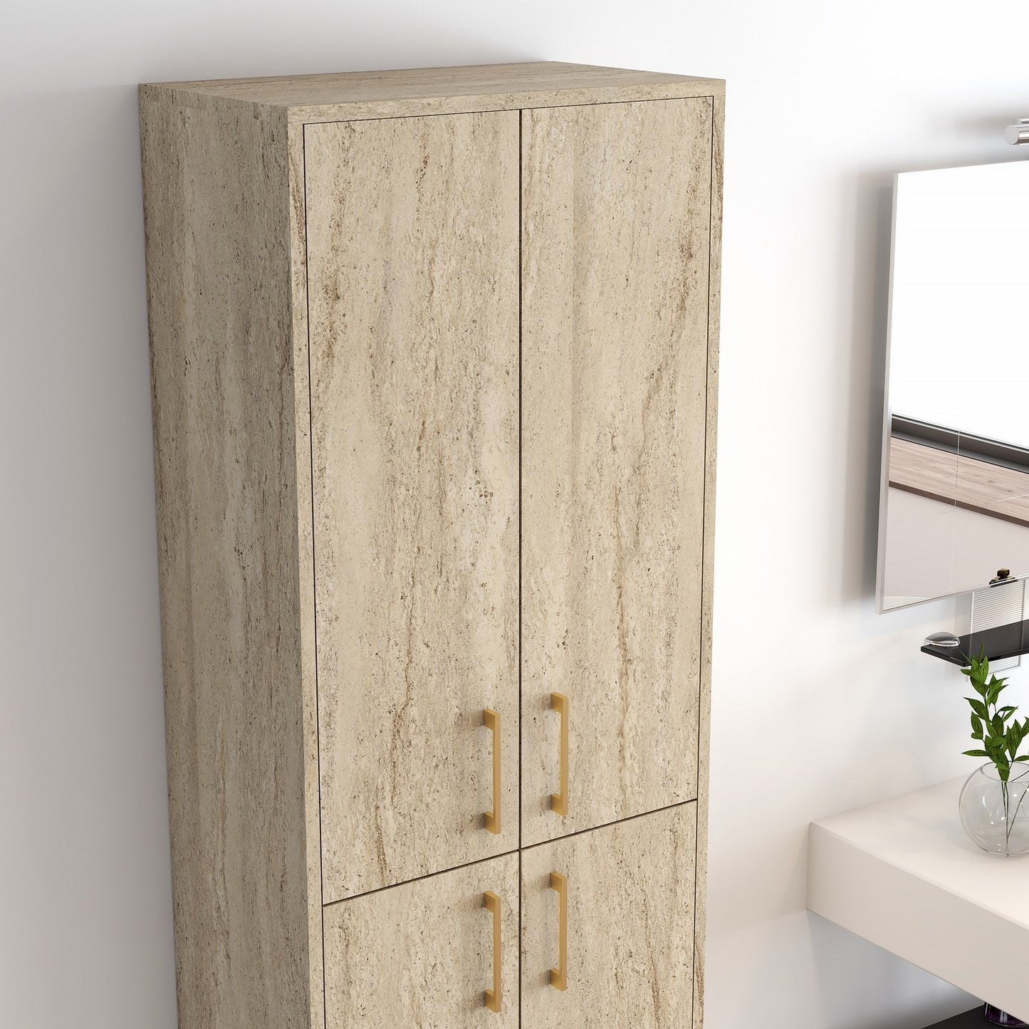 Višenamjenski ormarić BERLIN A, boja Travertine