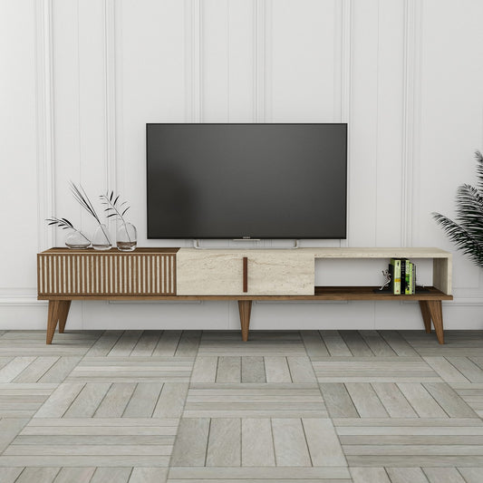 TV stalak MILAN, boja oraha, boja Travertine