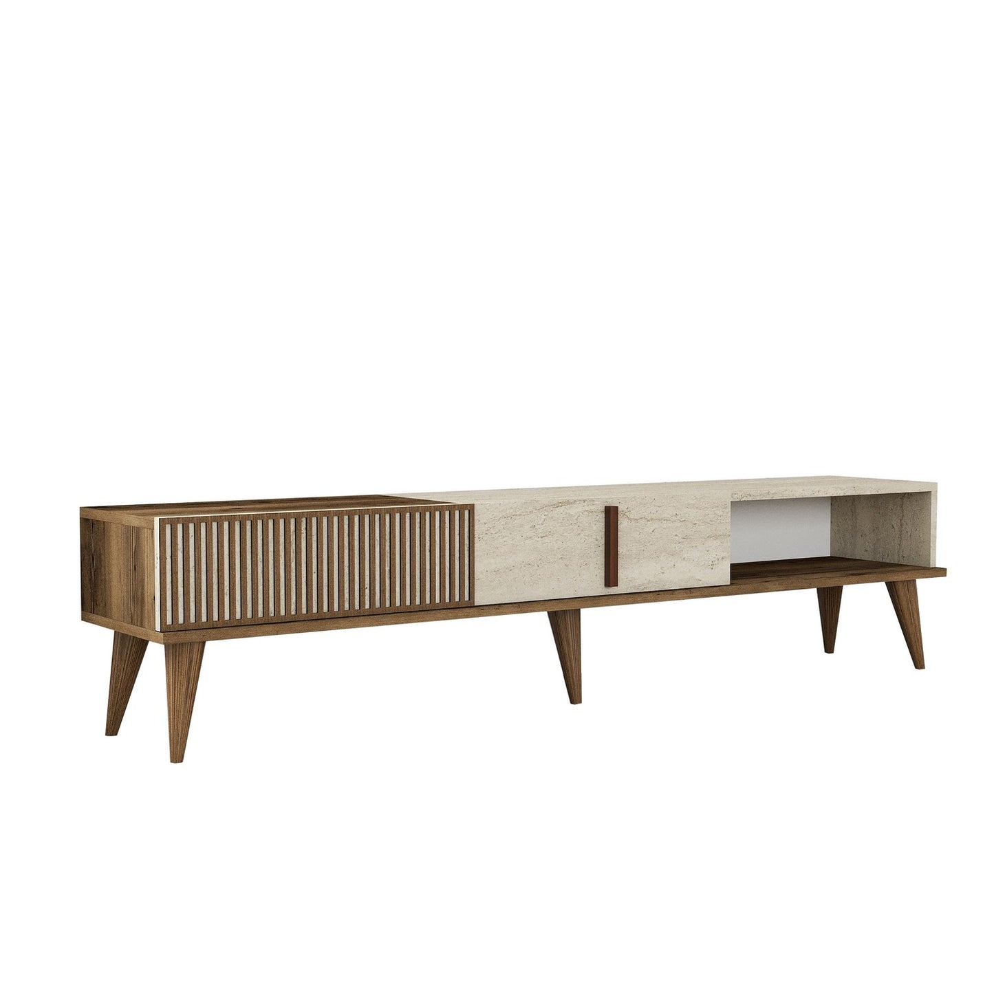 TV stalak MILAN, boja oraha, boja Travertine