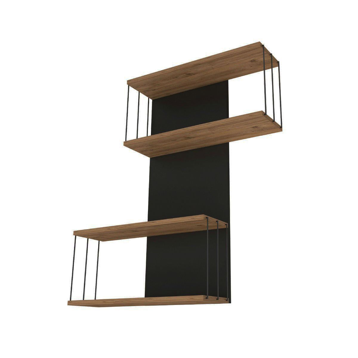 Zidna polica DESTAN , Destan - Anthracite, Pine