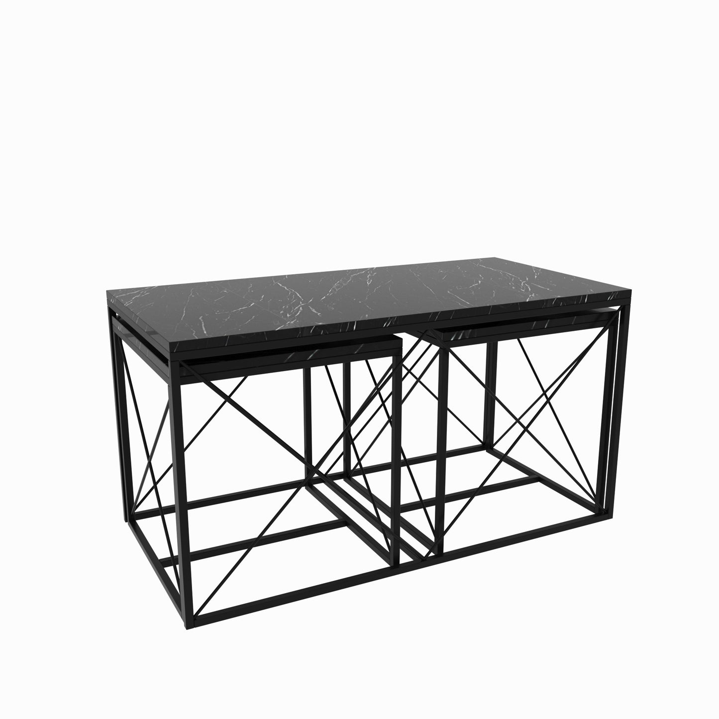 Set stola za kavu, Defne - Black Marble