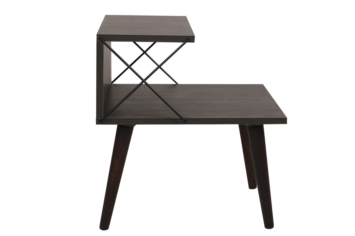 Noćni ormarić, Tamno smeđa, Cross - Dark Brown