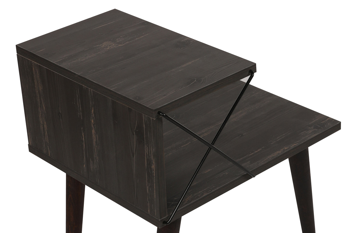 Noćni ormarić, Tamno smeđa, Cross - Dark Brown