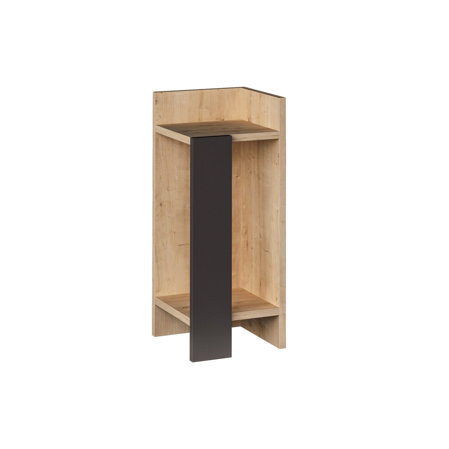 Noćni ormarić, hrast Antracit, Elos Right - Oak, Anthracite