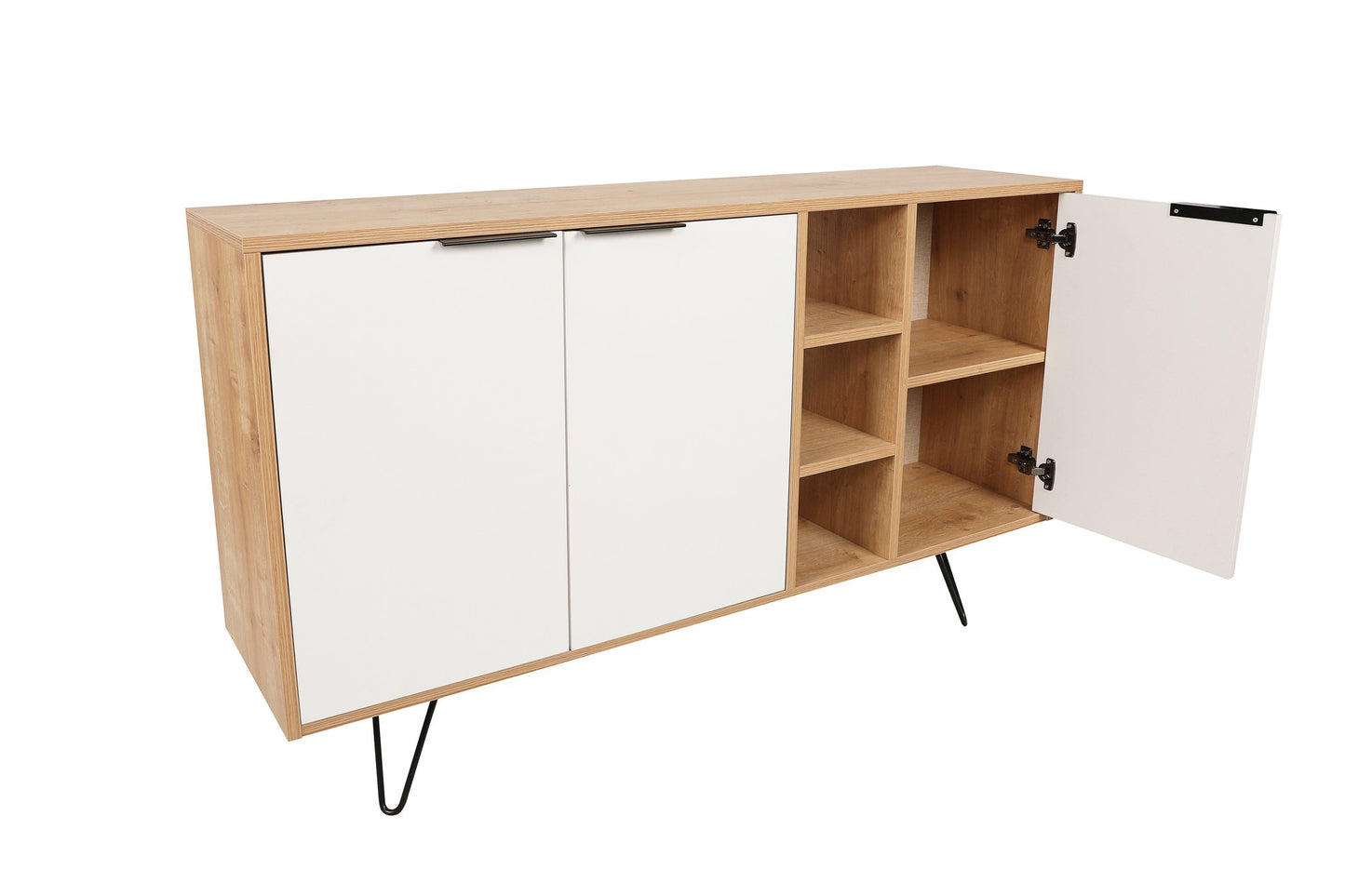 Komoda, hrastBijela boja, Clara Console - Oak, White