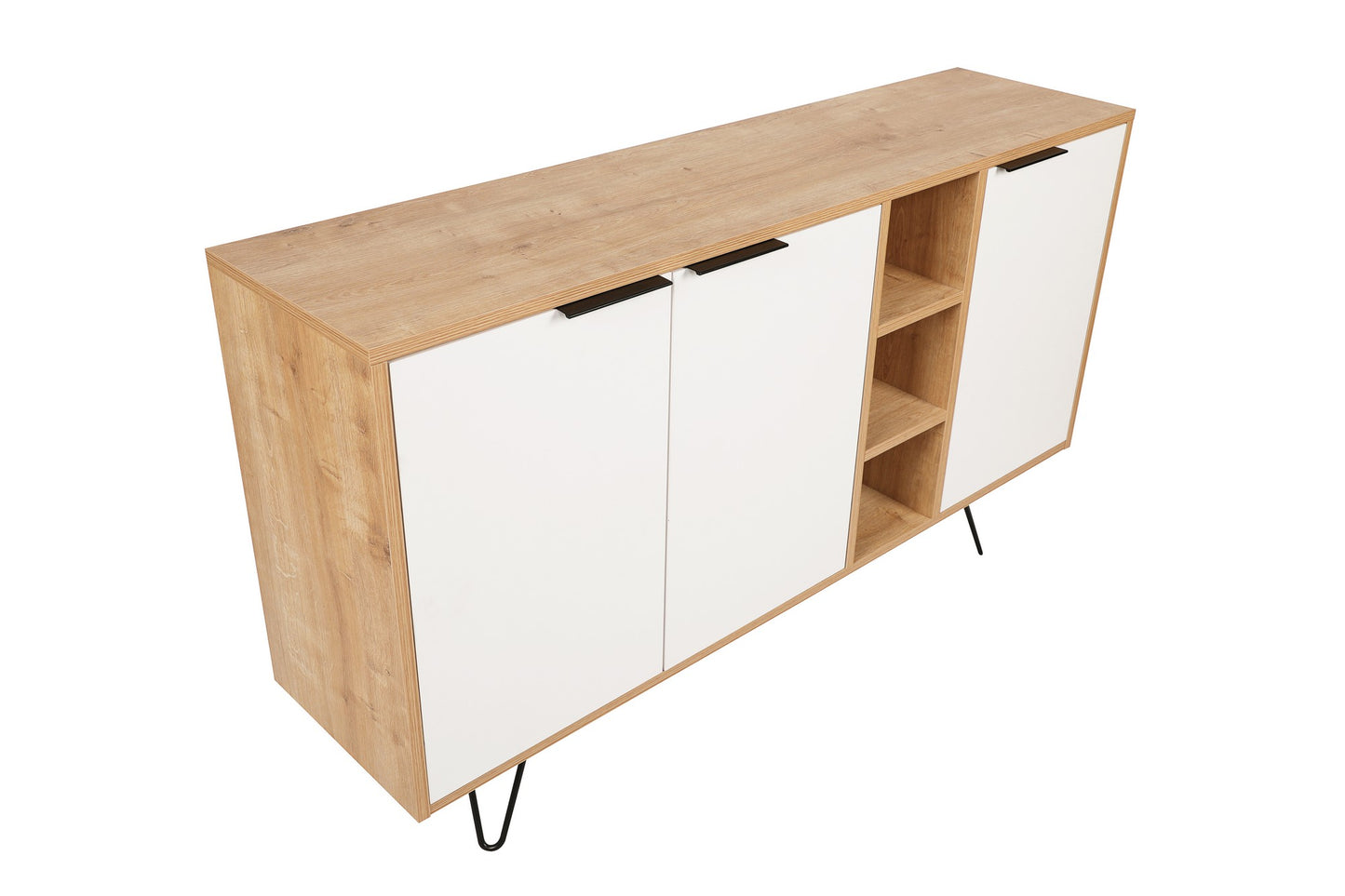 Komoda, hrastBijela boja, Clara Console - Oak, White