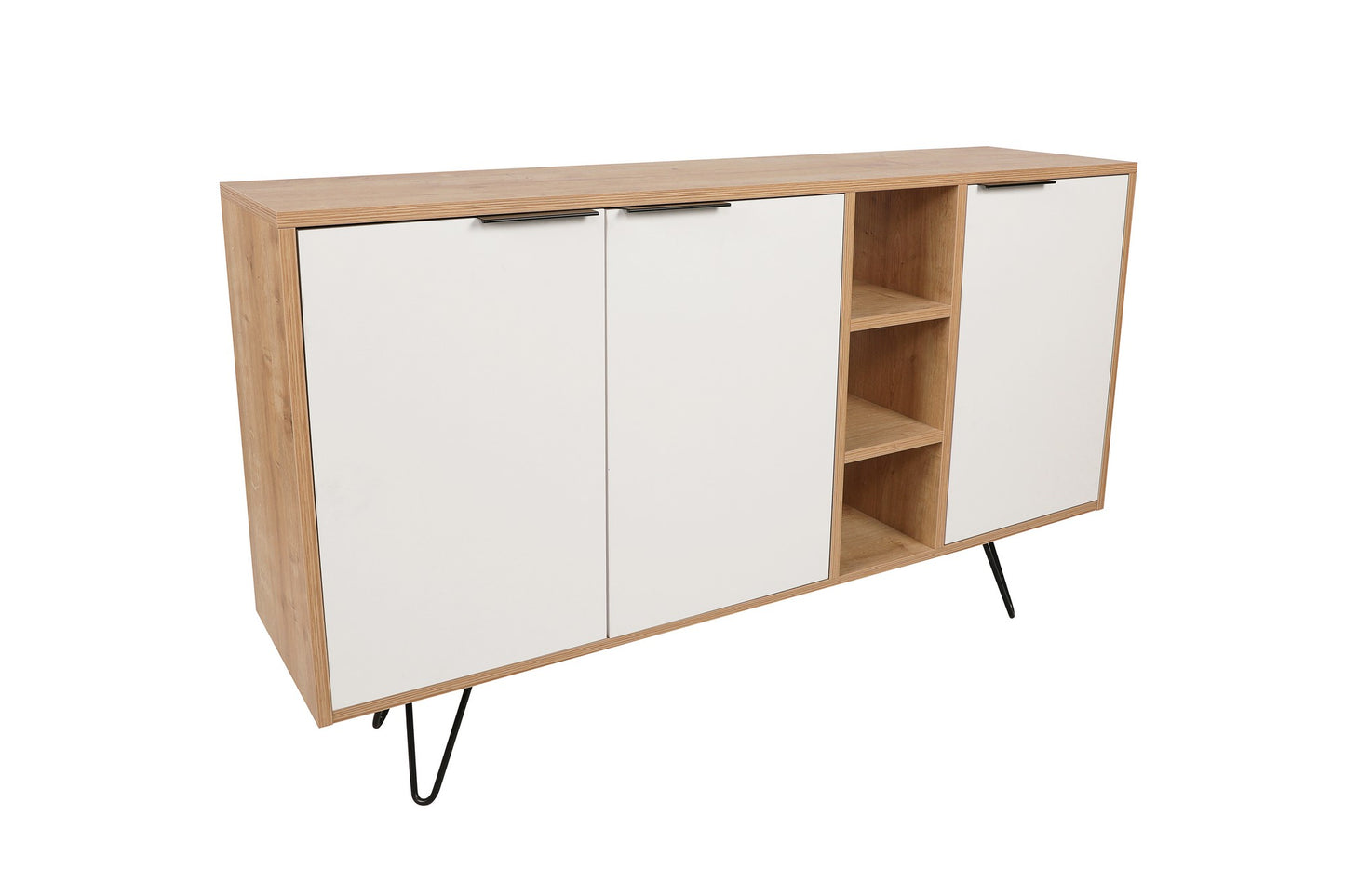 Komoda, hrastBijela boja, Clara Console - Oak, White